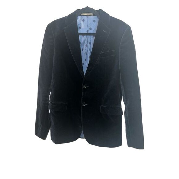 ✨ZARA NAVY BLUE VELVET SZ 38 BLAZER✨ - Picture 5 of 9